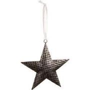 Clayre & Eef Decoratie Hanger Ster 15x15 cm Grijs IJzer