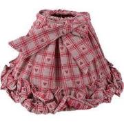 Clayre & Eef Lampenkap Ø 25x15 cm Rood Beige Katoen Ruiten