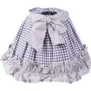 Clayre & Eef Lampenkap Ø 23x15 cm Grijs Wit Katoen Ruitjes