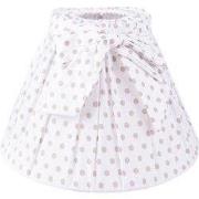 Clayre & Eef Lampenkap Ø 25x16 cm Wit Beige Katoen Stippen