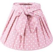 Clayre & Eef Lampenkap Ø 25x16 cm Roze Wit Katoen Stippen