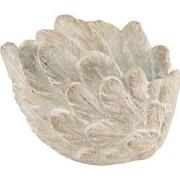 Clayre & Eef Bloempot Vleugels Ø 7 16x11 cm Grijs Steen