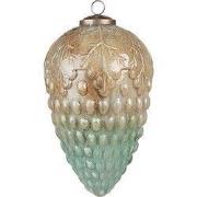 Clayre & Eef Kerstbal XL Ø 11 cm Turquoise Glas