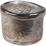 Clayre & Eef Theelichthouder Ø 8x6 cm Bruin Glas