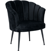 Luxe Velvet Schelp Fauteuil Mila Zwart | Zwarte Poten