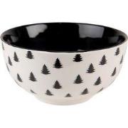 Clayre & Eef Soepkom 500 ml Beige Zwart Porselein Kerstboom