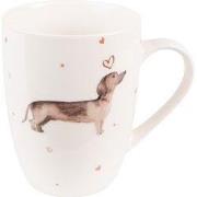Clayre & Eef Mok 300 ml Beige Bruin Porselein Teckel
