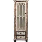 Clayre & Eef Vitrinekast 49x35x135 cm Bruin Beige Hout