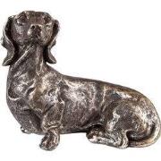 Clayre & Eef Decoratie Beeld Hond Hond 23 cm Zilverkleurig Polyresin