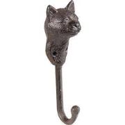 Clayre & Eef Wandhaak Kat 5x4x15 cm Bruin IJzer