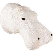 Clayre & Eef Wanddecoratie Nijlpaard 15 cm Beige Papier