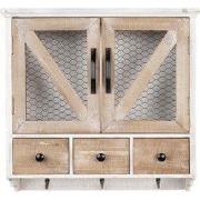 Clayre & Eef Wandkast 53x15x51 cm Wit Bruin Metaal