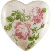 Clayre & Eef Decoratie 8x8x4 cm Roze Beige Keramiek Bloemen