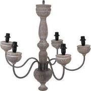 Clayre & Eef Hanglamp Ø 62x62/105 cm Grijs Hout