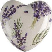 Clayre & Eef Decoratie 8x8x4 cm Paars Groen Keramiek Lavendel