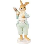 Clayre & Eef Beeld Konijn 15 cm Groen Bruin Polyresin