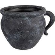 Clayre & Eef Bloempot 20x16x14 cm Grijs Keramiek