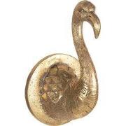 Clayre & Eef Wanddecoratie Vogel 9x10x16 cm Goudkleurig Polyresin