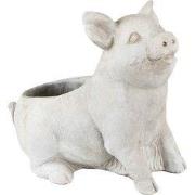 Clayre & Eef Bloempot Varken 24x13x20 cm Grijs Steen