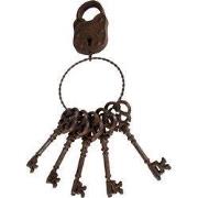 Clayre & Eef Hanger Sleutelbos 12x6x35 cm Bruin IJzer