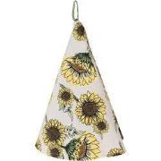 Clayre & Eef Theedoek Ø 80 cm Beige Geel Katoen Zonnebloemen