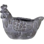 Clayre & Eef Bloempot Kip 29x17x23 cm Grijs Steen