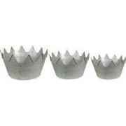 Clayre & Eef Planthouder Ø 43x21 cm Grijs Groen Metaal