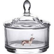 Clayre & Eef Glazen potje Ø 9x9 cm Glas Teckel