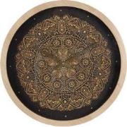 Clayre & Eef Wandklok Ø 50 cm Zwart Goudkleurig MDF