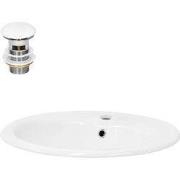 Wastafel incl. afvoergarnituur wit met overloop 57x48,5x19,5 cm wit ke...