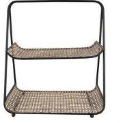 Clayre & Eef Etagère 2 laags 46 cm Bruin Zwart IJzer