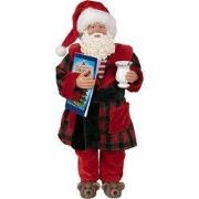 Clayre & Eef Beeld Kerstman 28 cm Rood Kunststof