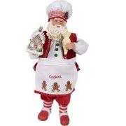 Clayre & Eef Beeld Kerstman 28 cm Rood Kunststof
