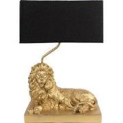 Clayre & Eef Tafellamp Leeuw 32x22x44 cm Goudkleurig Zwart Polyresin