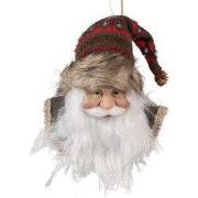 Clayre & Eef Kersthanger Kerstman 10x9x28 cm Rood Kunststof