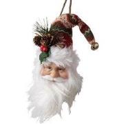 Clayre & Eef Kersthanger Kerstman 10x9x28 cm Rood Kunststof