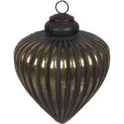 Clayre & Eef Kerstbal Ø 14x13 cm Zwart Glas