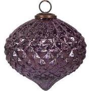 Clayre & Eef Kerstbal Ø 13x11 cm Paars Glas