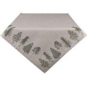Clayre & Eef Tafelkleed 130x180 cm Beige Groen Katoen Dennenbomen