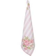 Clayre & Eef Theedoek 50x70 cm Roze Katoen Rozen