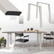 Set van 2 tafelpoten Loft 75x72 cm zilver profiel 8x2cm roestvrij staa...