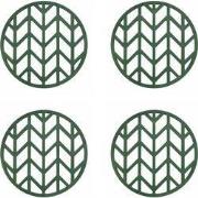 Krumble Siliconen pannenonderzetter rond met pijlen patroon - Groen - ...