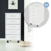 ML-Design verrijdbare ladebak wit, met 5 laden, 33x38x63,5 cm, gemaakt...