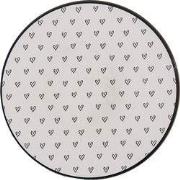 Clayre & Eef Onderbord Ø 33 cm Wit Zwart Kunststof Hartjes