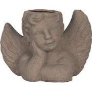 Clayre & Eef Bloempot Binnen Engel 23x13x17 cm Grijs Steen