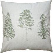 Clayre & Eef Kussenhoes 45x45 cm Beige Groen Polyester Dennenbomen
