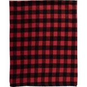 Clayre & Eef Plaid 130x170 cm Rood Zwart Polyester Ruiten