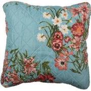 Clayre & Eef Kussenhoes 50x50 cm Blauw Roze Katoen Bloemen