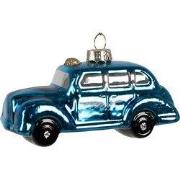 Clayre & Eef Kersthanger Auto 5 cm Blauw Glas