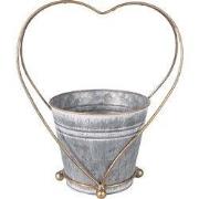 Clayre & Eef Planthouder 29 cm Grijs Goudkleurig Metaal